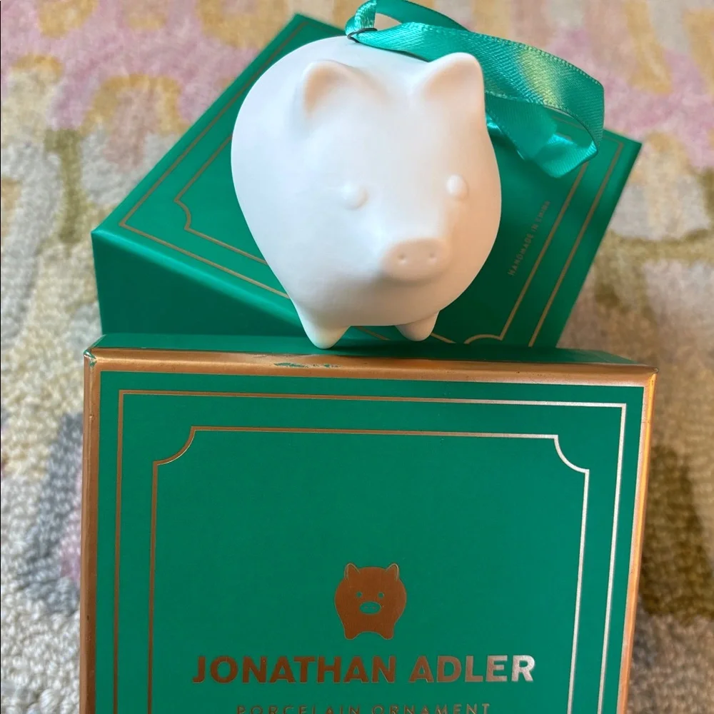 Jonathan Adler Porcelain Ornament PIGGY NWT in box
